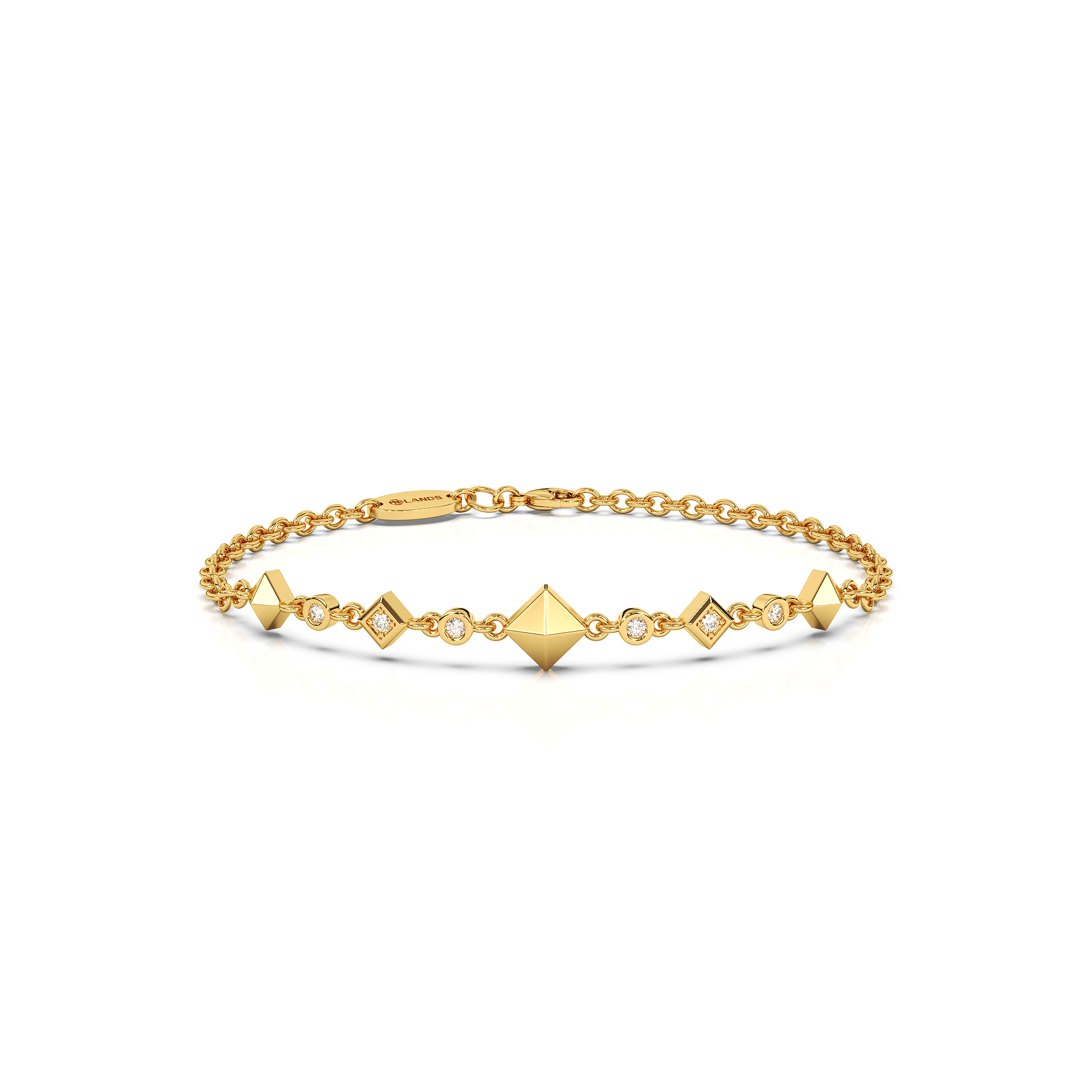 Lands unisex earth bracelet summit ii features adjustable 1.8mm chain with lobster clasp and 6 Ekati natural diamond bracelet bangle in modern electrum