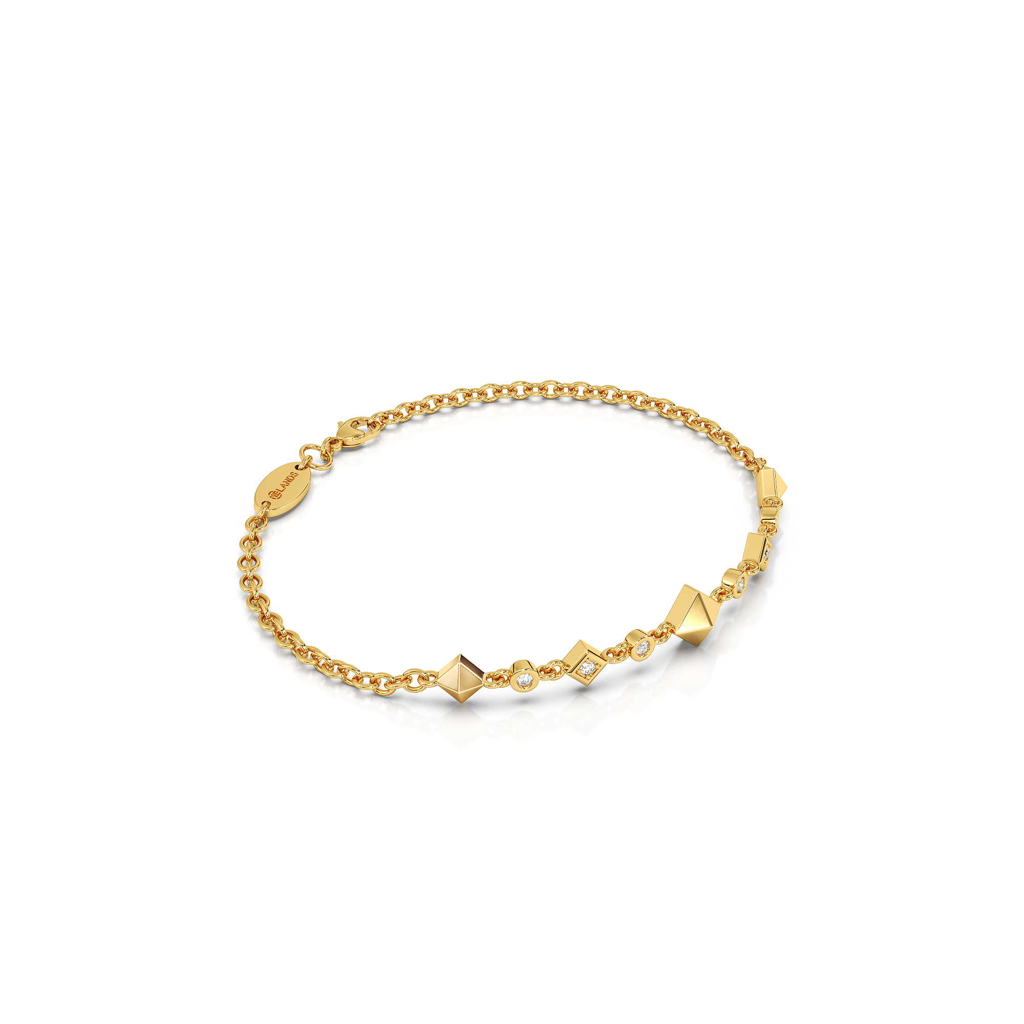 Lands unisex earth bracelet summit ii features adjustable 1.8mm chain with lobster clasp and 6 Ekati natural diamond bracelet bangle in modern electrum