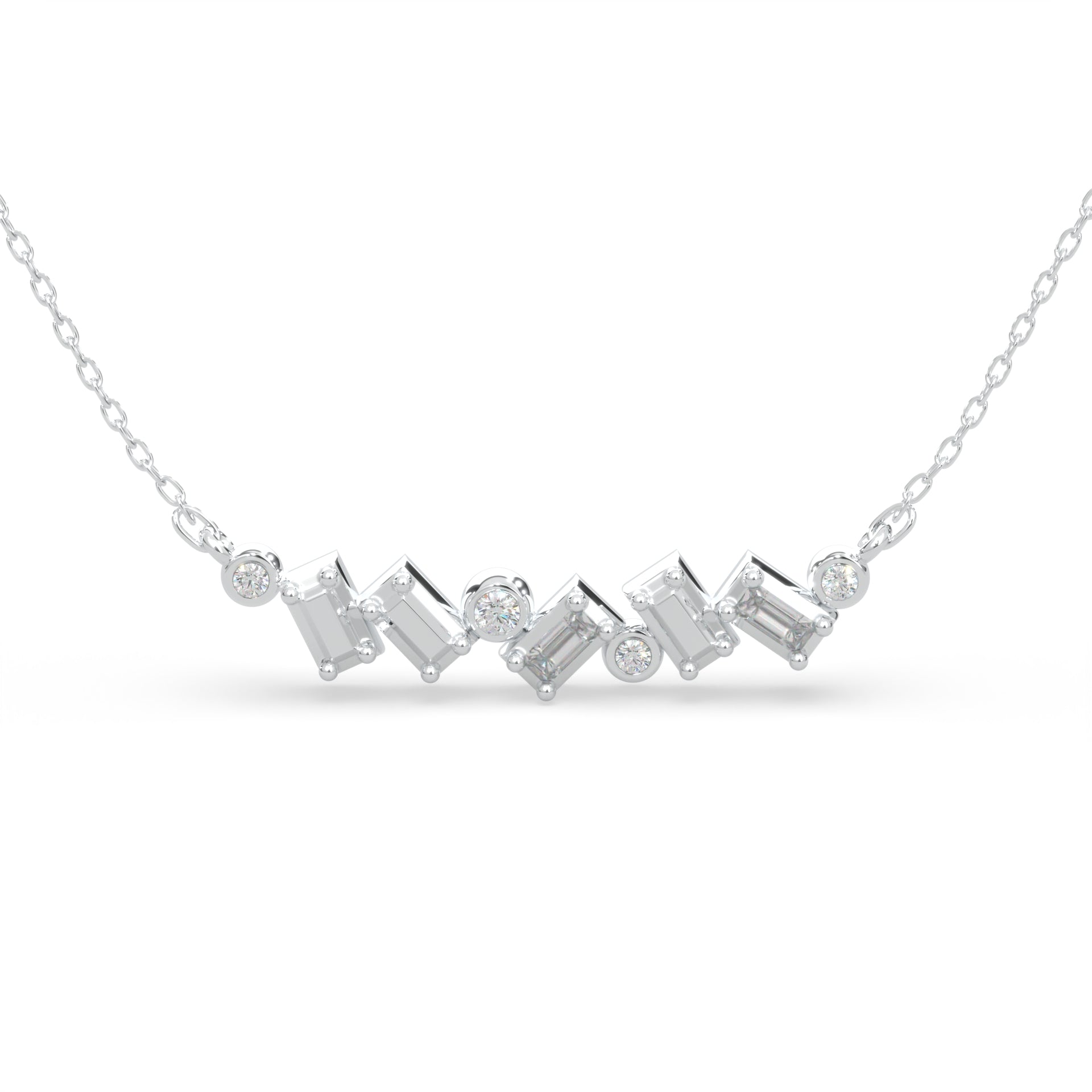 lands ascent ice collection white modern electrum crawler necklace pendant with natural diamonds on an adjustable chain