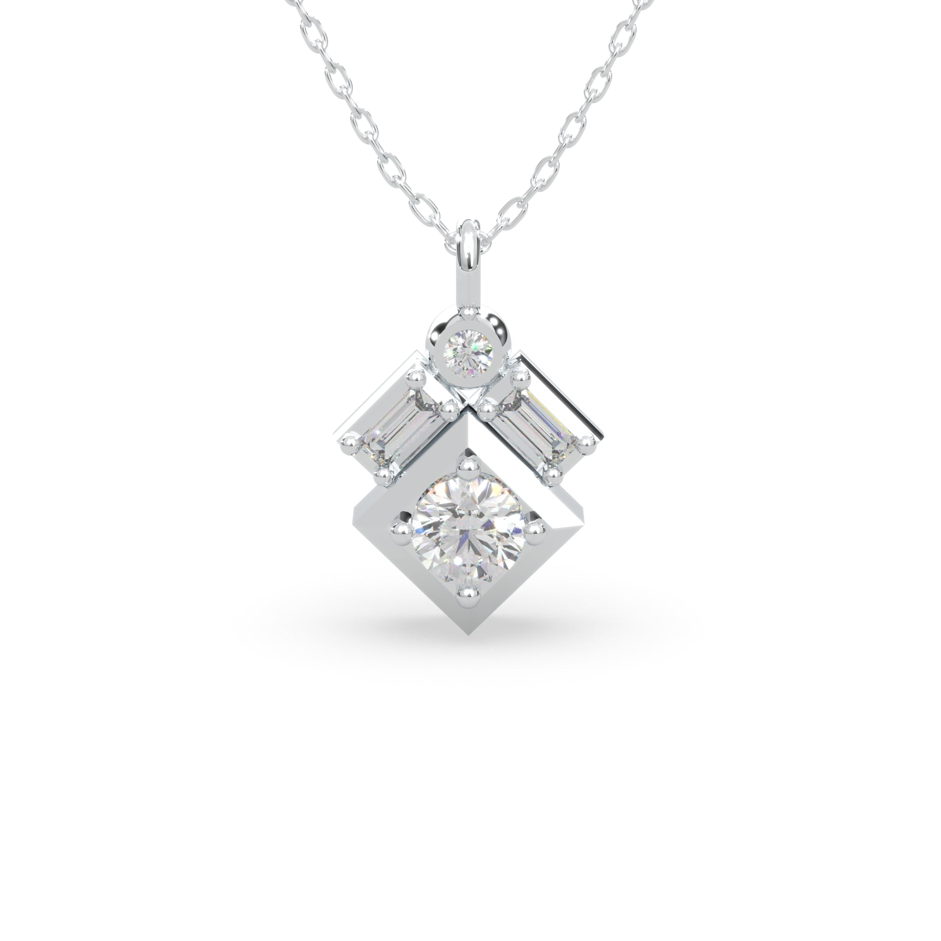 lands summit ice collection white modern electrum crawler necklace pendant with natural diamonds on an adjustable chain