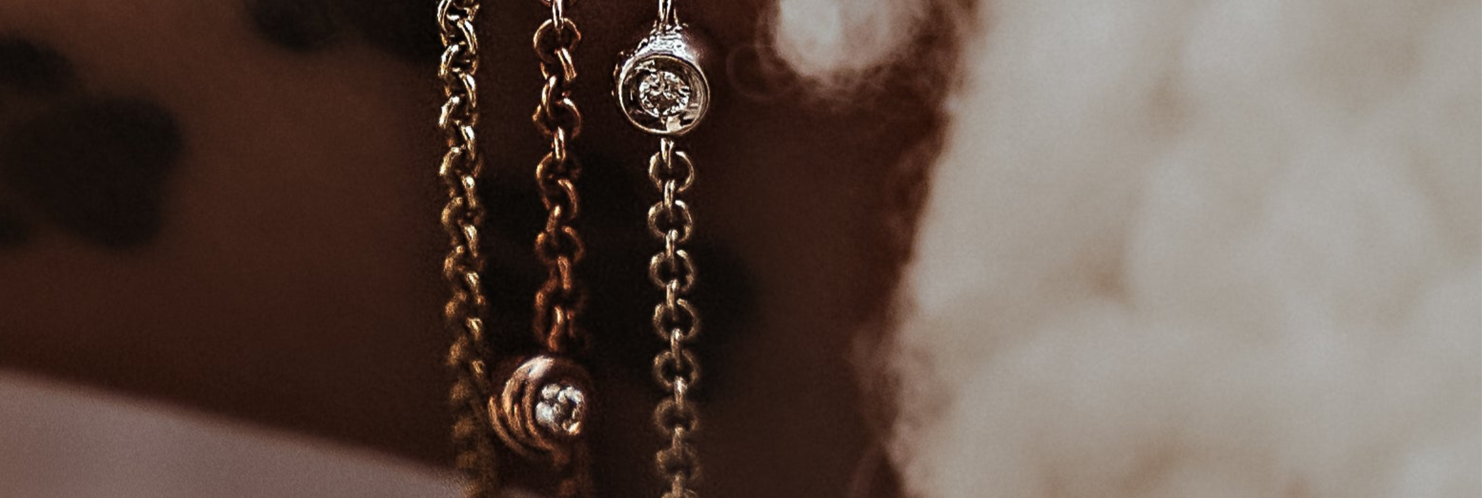 Unisex stacked spirit collection diamond bracelets. 1.8mm chain in modern electrum with trendy diamonds that glow