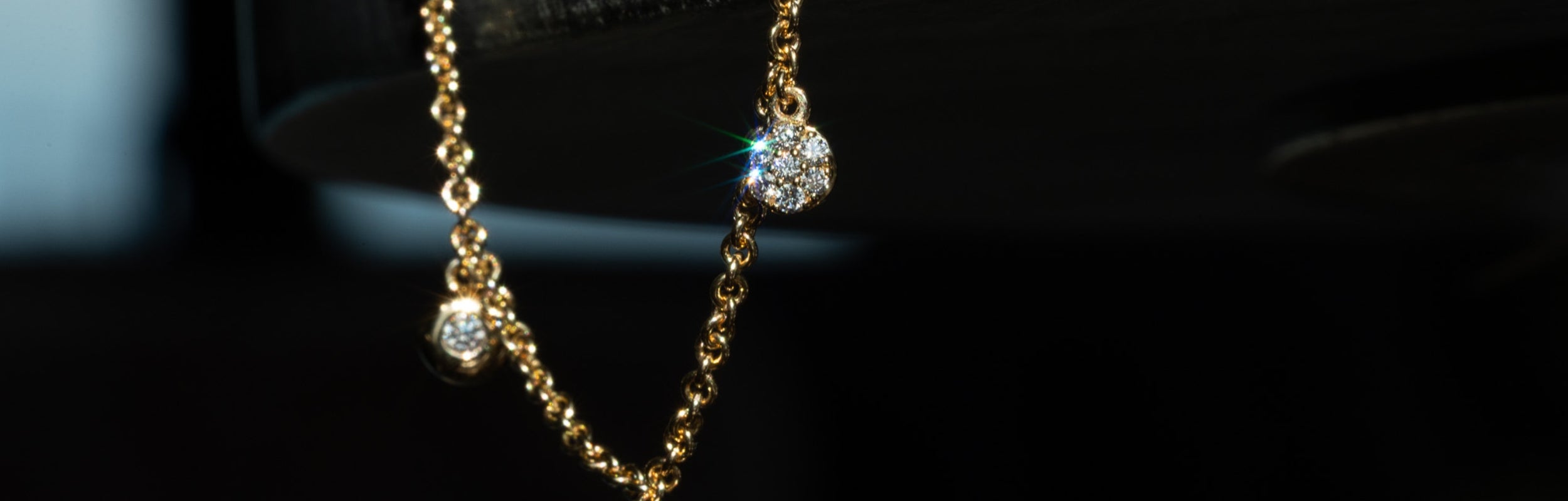 LANDS Spirit Bracelet Summit natural Canadian diamond bracelet featuring diamonds that glow in Modern Electrum