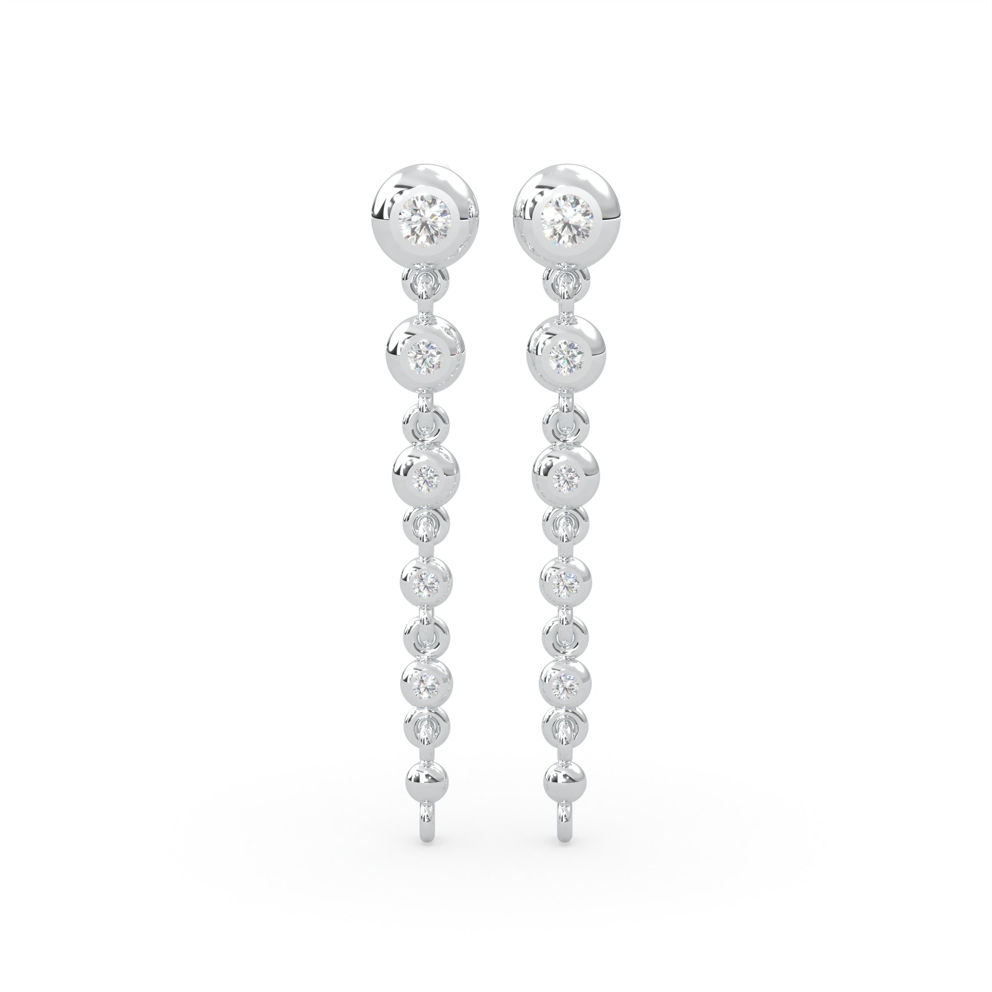 Ten round-cut type 2a glowing natural Canadian diamonds. 0.20 carat total weight. Dangle chain design set in Modern Electrum™. D to H in color and SI clarity and above. Gahcho Kué spirit collection 500 million years old.