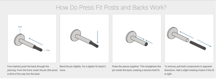 Diavik Press Fit Post w/ Backs - High Purity and White Colour Diamonds