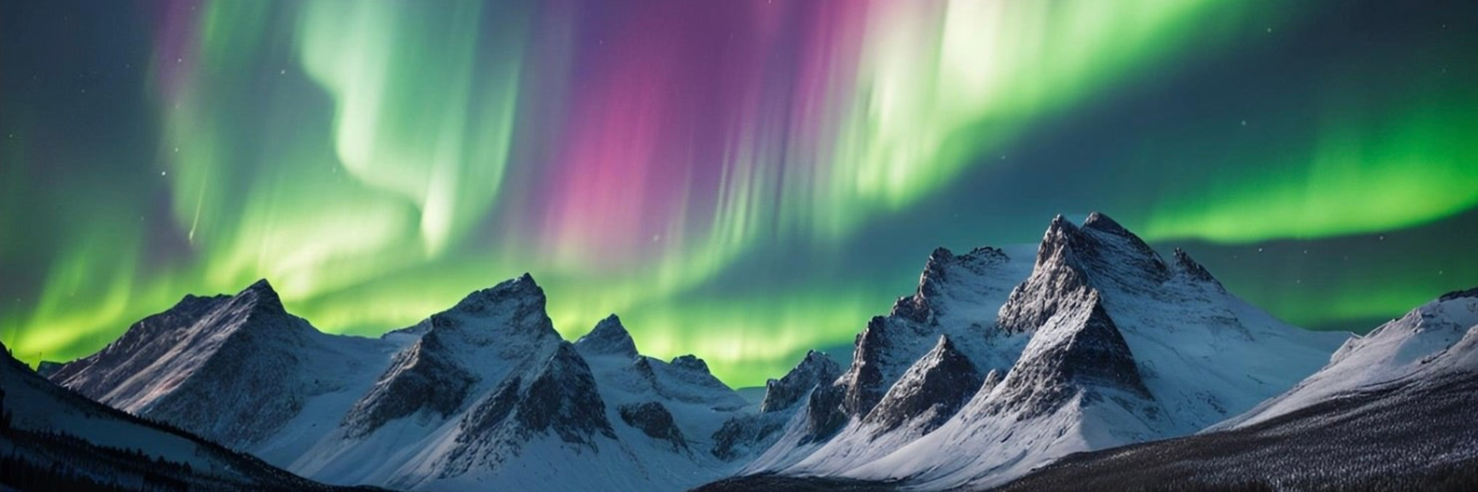Northern Lights Aurora Borealis over Mountains at night. Spirit collection diamonds that glow. 
