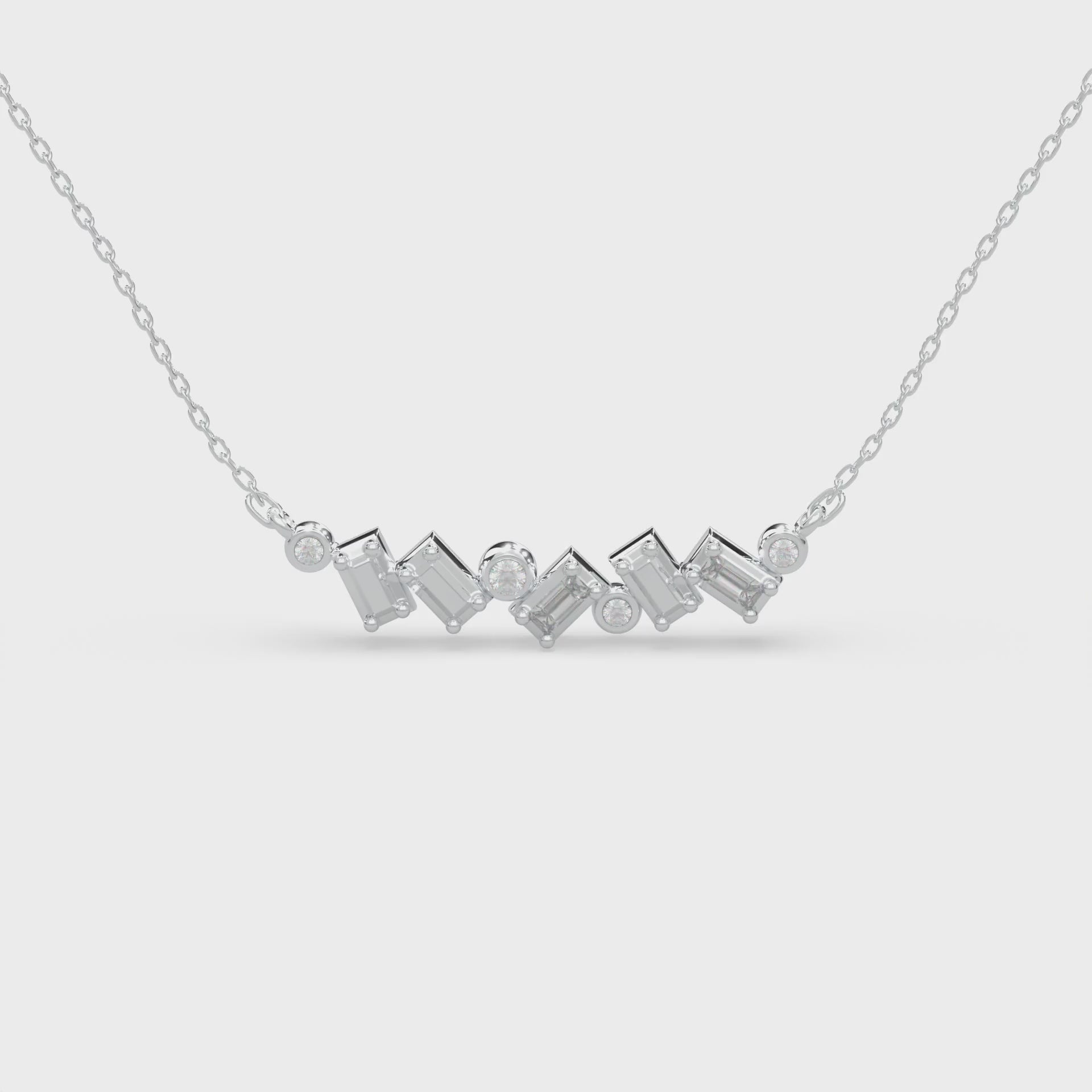 lands ascent ice collection white modern electrum crawler necklace pendant with natural diamonds on an adjustable chain