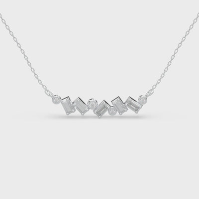 lands ascent ice collection white modern electrum crawler necklace pendant with natural diamonds on an adjustable chain